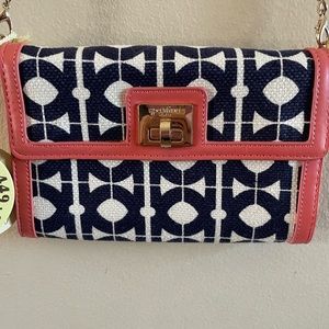 Spartina 449 Navy and Coral Purse Brand New